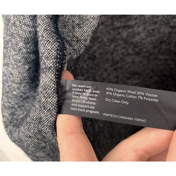 Eileen Fisher Charcoal Melange Knit Wool Blend Kimono Jacket XS - Picture 5 of 7